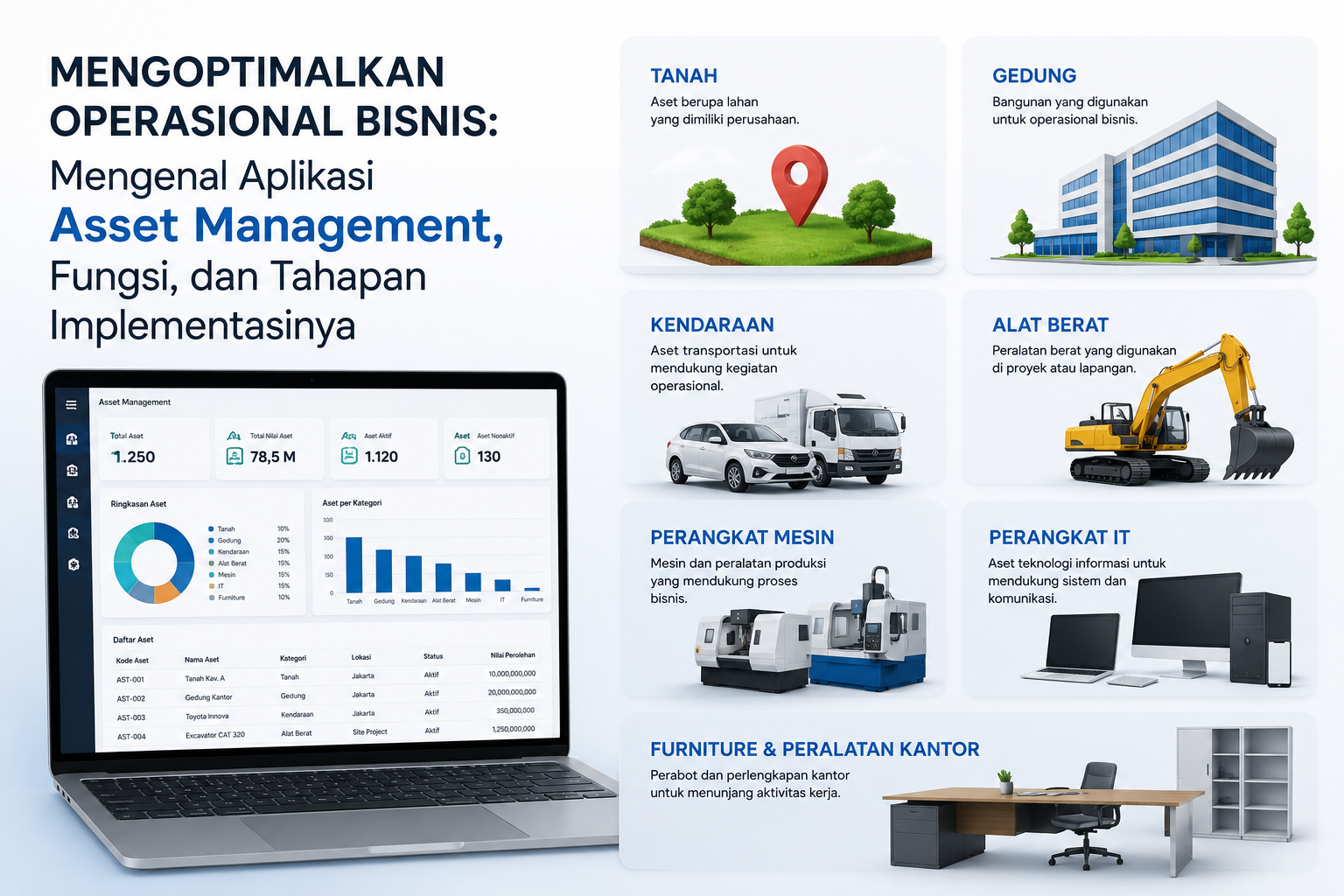 Mengoptimalkan Operasional Bisnis: Mengenal Aplikasi Asset Management, Fungsi, dan Tahapan Implementasinya